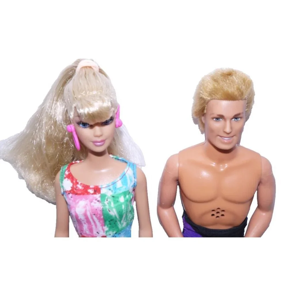 Set of two BARBIE dolls Talking Ken Rapunzel and blonde hair Barbie MATTEL